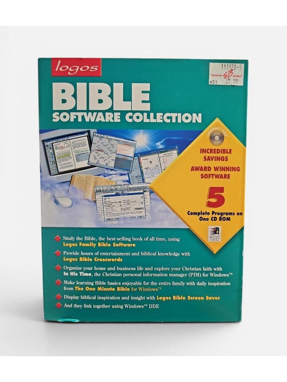 Logos Bible Software Collection – Open Box, Never Used – Vintage CD‑ROM Windows